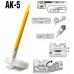 Нож OLFA OL-AK-5 Utility Models перовой дизайнерский, для точных работ, рукоятка с мини шпателем, 5 лезвий, 4мм                                                                                               