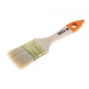 Кисть флейцевая DEXX ПРАКТИК , деревянная ручка, натуральная щетина, индивидуальная упаковка, 50мм