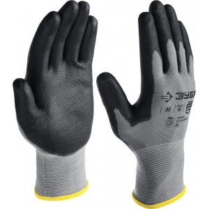 Перчатки ЗУБР ТОЧНАЯ РАБОТА, размер M, с полиуретановым покрытием, удобны для точных работ