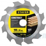 Пильный диск Construct line для древесины с гвоздями, 190x30, 12Т, STAYER
