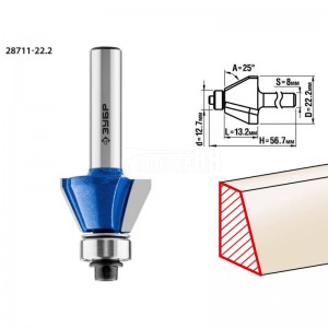 Фреза ЗУБР 22.2x13мм, кромочная калевочная(фасочная) №9