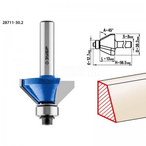 Фреза ЗУБР 30,2x13мм, кромочная калевочная(фасочная) №9