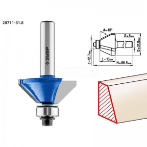 Фреза ЗУБР 31,8x13мм, кромочная калевочная(фасочная) №9