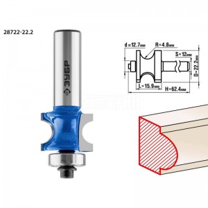Фреза ЗУБР 22.2x25.4мм, радиус 4.8мм, полустержневая с подшипником
