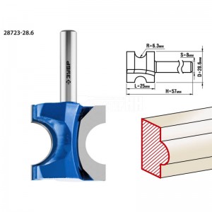 Фреза ЗУБР 28,6x25мм, радиус 6.3мм, полустержневая