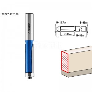 Фреза ЗУБР 12.7x38мм, хвостовик 12мм, кромочная с нижним подшипником