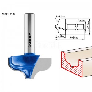 Фреза ЗУБР 31,8x16мм, радиус 6.3мм, пазовая фасонная №2