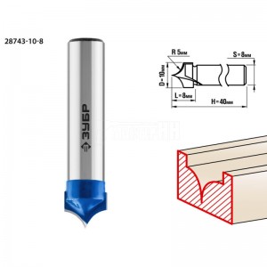 Фреза ЗУБР 10x8мм, радиус 5мм, пазовая фасонная №4