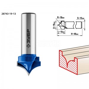 Фреза ЗУБР 19x13мм, радиус 10мм, пазовая фасонная №4