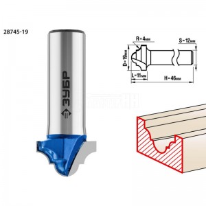 Фреза ЗУБР 19x11мм, радиус 4мм, пазовая фасонная №6