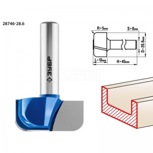 Фреза ЗУБР 28,6x13мм, радиус 5мм, пазовая фасонная №7