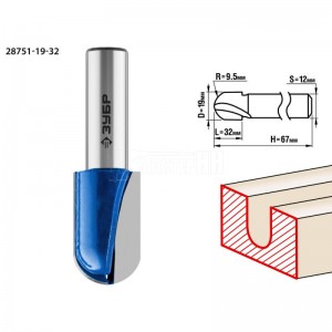 Фреза ЗУБР 19 X 32 ММ, РАДИУС 9.5 ММ, пазовая галтельная