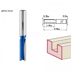 Фреза ЗУБР 10x25мм, хвостовик 8мм, пазовая прямая