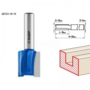 Фреза ЗУБР 18x19мм, хвостовик 8мм, пазовая прямая