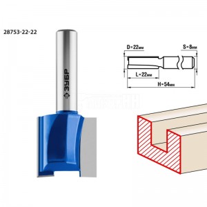 Фреза ЗУБР 22x22мм, хвостовик 8мм, пазовая прямая