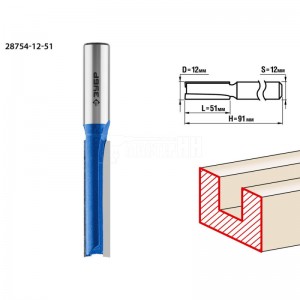 Фреза ЗУБР 12x51мм, хвостовик 12мм, пазовая прямая, удлиненная