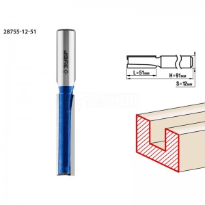 Фреза ЗУБР 12x51мм, хвостовик 12мм, пазовая прямая с нижними подрезателями