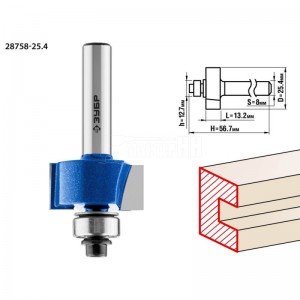 Фреза ЗУБР 25.4x13мм, хвостовик 8мм,  фальцевая
