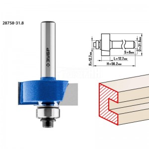 Фреза ЗУБР 31,8x13мм, хвостовик 8мм, фальцевая