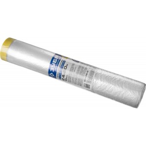 Пленка ЗУБР Профессионал защитная с клейкой лентой, HDPE, 10мкм, 2,4х20м