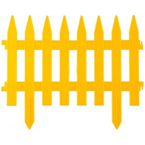 Забор декоративный GRINDA КЛАССИКА, 28x300см, желтый