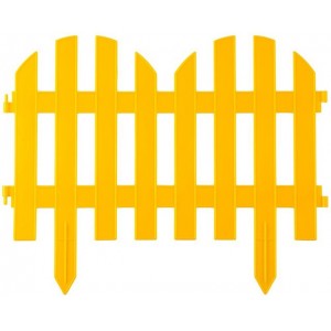 Забор декоративный GRINDA ПАЛИСАДНИК, 28x300см, желтый