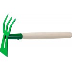 Мотыга-рыхлитель РОСТОК с деревянной ручкой, лопатка+3 зуба гнутая, ширина рабочей части - 70мм