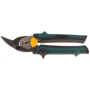Ножницы KRAFTOOL UNI-KRAFT по твердому металлу,с двойной рычажной передачей,Cr-Mo,двухкомпонентная ручка,левые,180мм