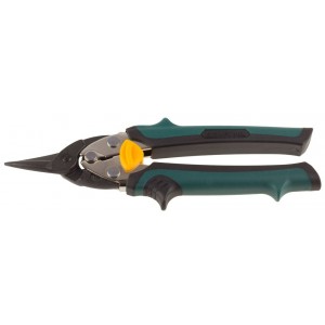 Ножницы KRAFTOOL UNI-KRAFT по твердому металлу,с двойной рычажной передачей,Cr-Mo,двухкомпонент ручка, прямые,180мм