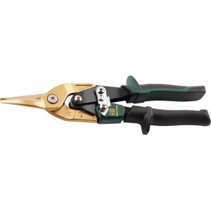 Ножницы по твердому металлу KRAFTOOL, двойная рычаж передача, Cr-Mo, титан покрытие, двухкомп ручка, прямые, 250мм